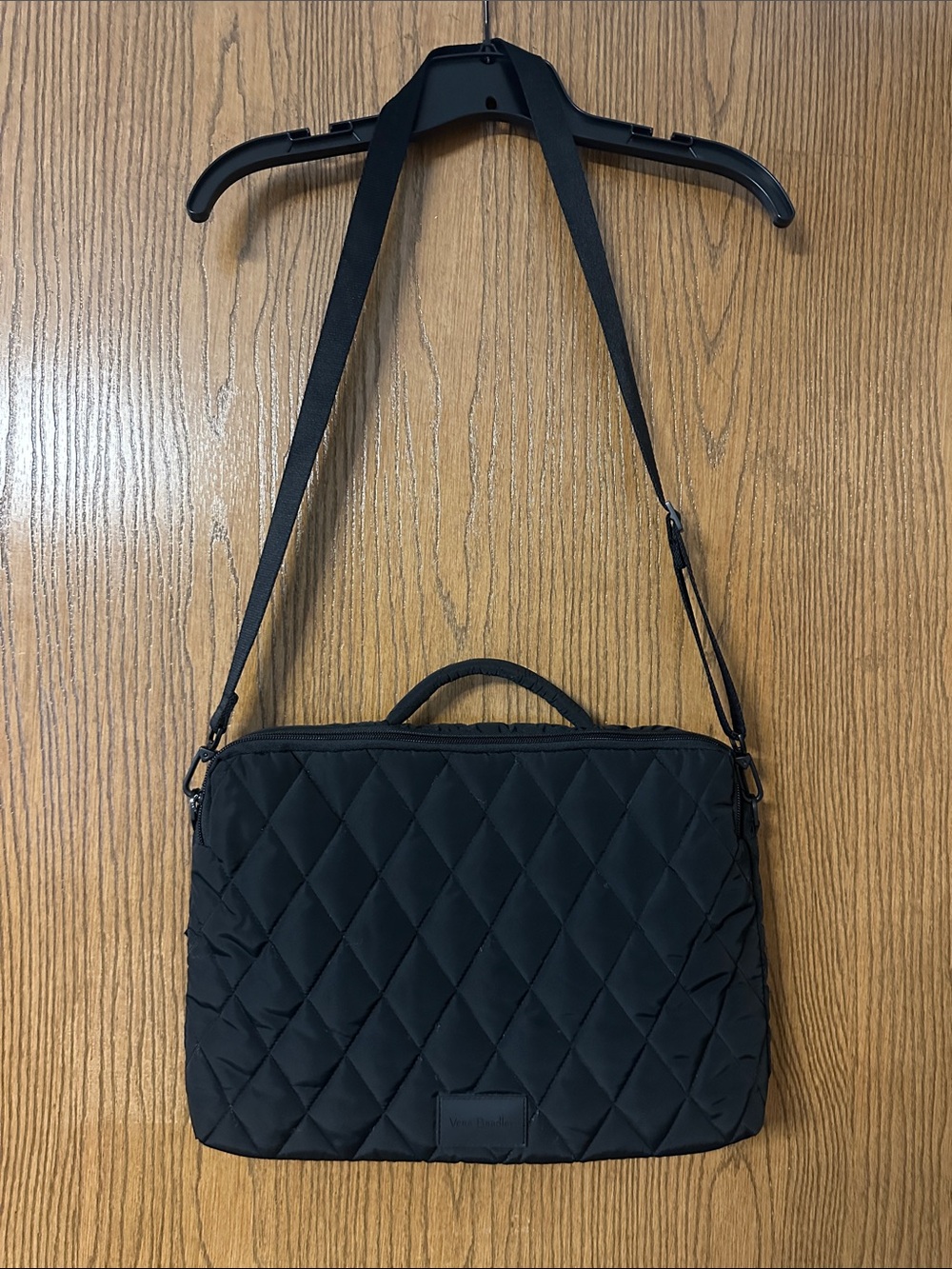 Vera Bradley Quilted Black Laptop Bag - Crossbody Strap